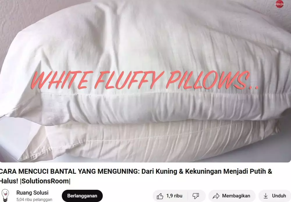trik efisien cuci bantal menguning © YouTube trik efisien cuci bantal menguning © YouTube