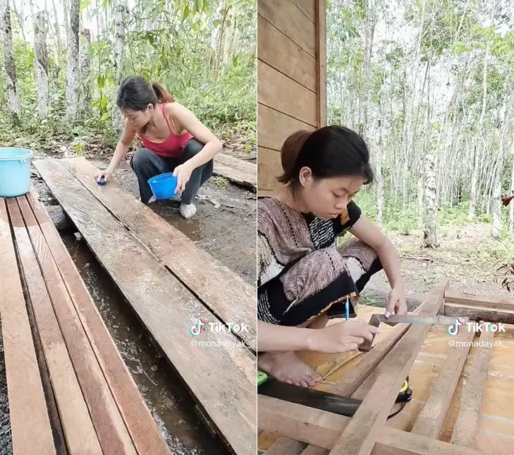 makeover dapur kayu sendiri © TikTok