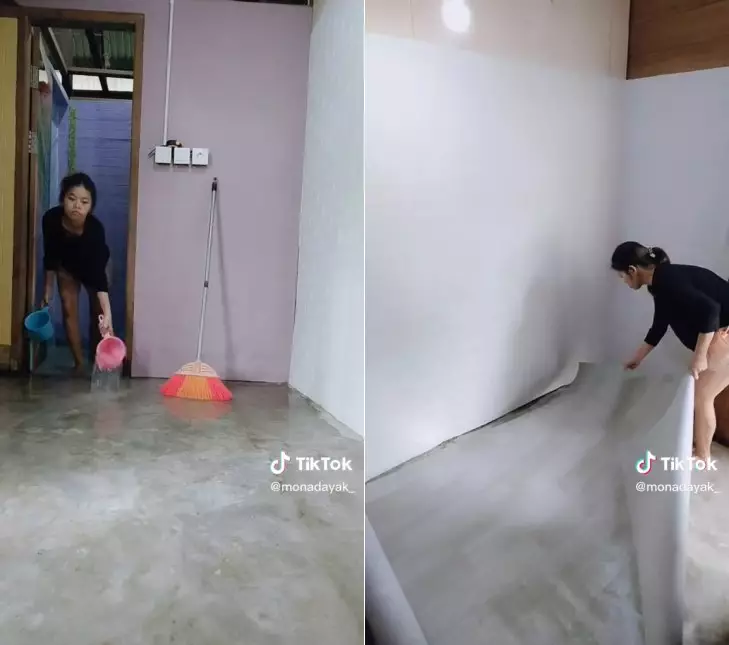 makeover dapur kayu sendiri © TikTok