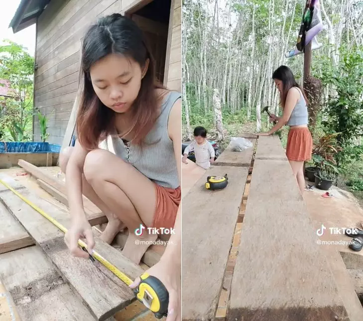 makeover dapur kayu sendiri © TikTok