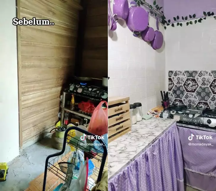 makeover dapur kayu sendiri © TikTok