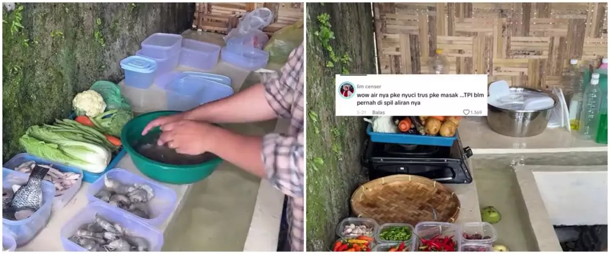 Dapur ini punya tempat cuci piring unik ala selokan mengalir yang tuai pro-kontra, intip 7 potretnya