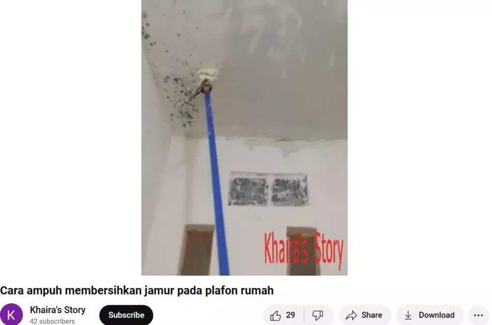 Cara ampuh bersihkan jamur di plafon © YouTube