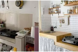 11 Transformasi dapur kontrakan dirombak ala japandi, visualnya bikin kepincut meski tanpa kitchen set