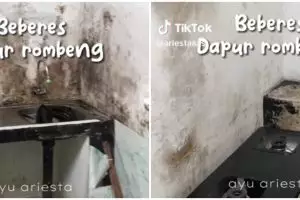 Dulunya buluk dan rombeng, makeover dapur sempit jadi estetik & ciamik ini hasilnya bikin susah kedip