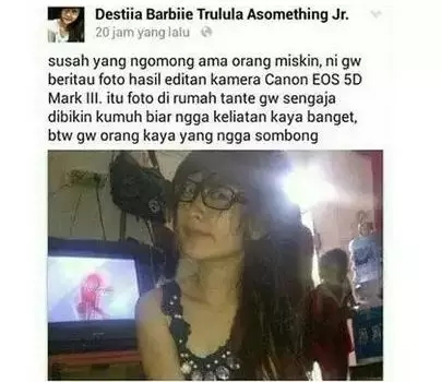Potret lucu orang pura-pura kaya Berbagai sumber Potret lucu orang pura-pura kaya Berbagai sumber