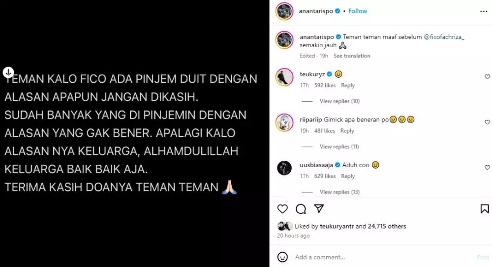 Kiki jadi korban penipuan komika Fico © Instagram Kiki jadi korban penipuan komika Fico © Instagram