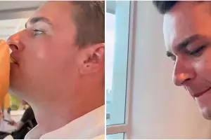 Ekspresi kocak bule masuk angin minum Tolak Angin, langsung borong satu kotak ke Jerman