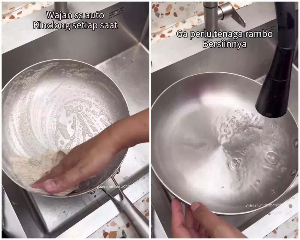 cara hilangkan kerak makanan mengering di wajan © Instagram