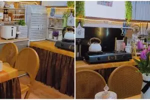 Dapur berdinding seng ini penataannya estetik, 9 potretnya mirip seperti hunian di kompleks mewah