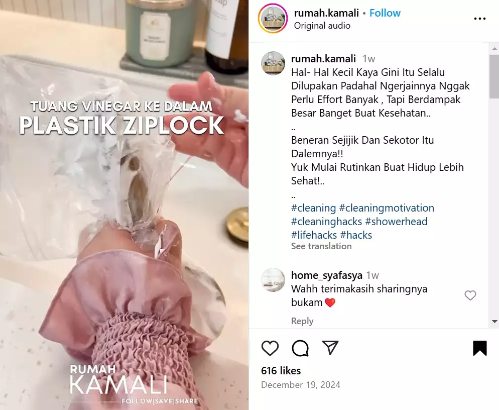 cara menjaga shower tetap bersih © Instagram cara menjaga shower tetap bersih © Instagram
