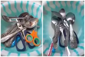 Bukan direndam cuka, begini cara cuci sendok berkarat agar steril dipakai lagi dan lebih mengilap