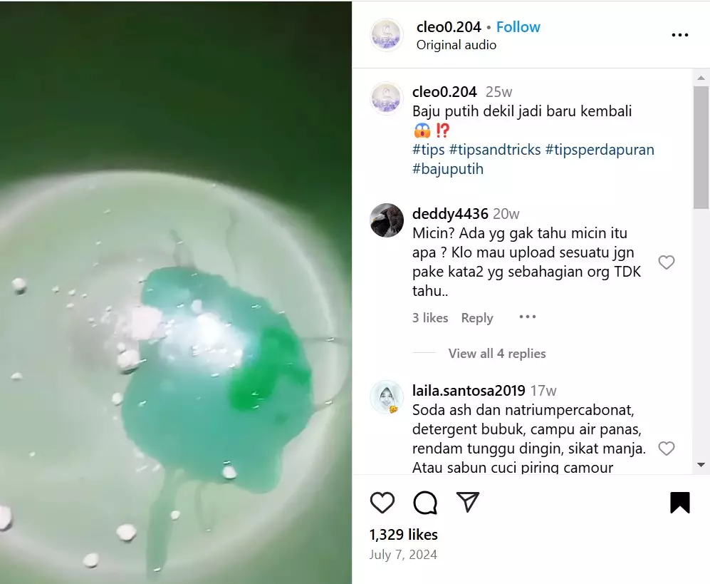 cara basmi noda keringat di kerah baju © Instagram