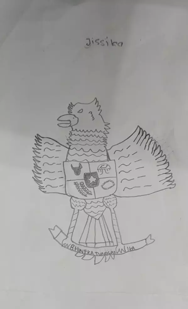 potret hasil gambar burung garuda anak kelas 6 SD © berbagai sumber