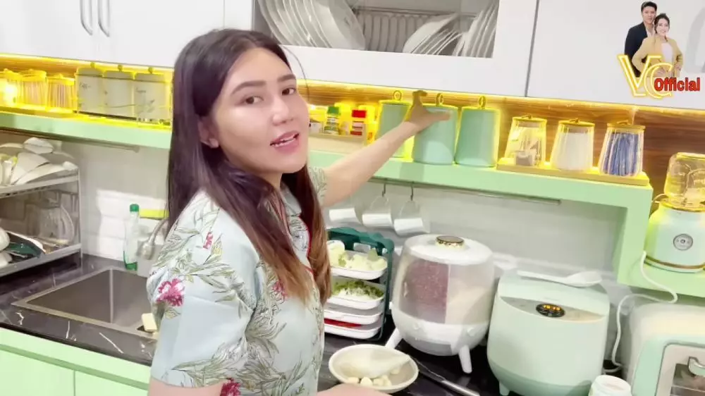 dapur estetik Via Vallen serba hijau © 2024 brilio.net