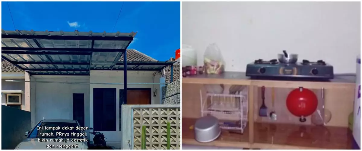 Awalnya hanya berbahan kayu, dapur rumah subsidi ini dirombak jadi bak mini bar, intip 7 potretnya