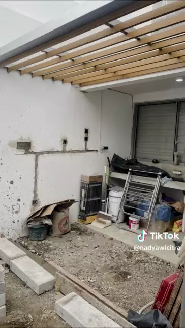 renovasi dapur terbuka © TikTok