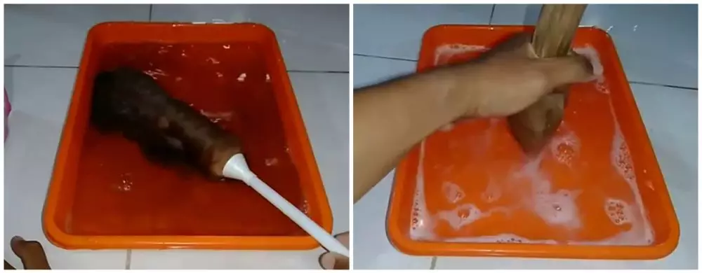 trik mencuci kemoceng © Instagram