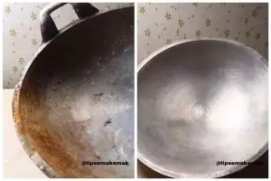 Tanpa direndam sitrun, ini cara bersihkan noda gosong di wajan jadul cuma dengan 3 bahan sederhana
