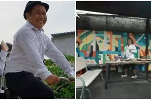 Kini jadi petani tempati hunian mewah, 7 potret dapur outdoor Narji yang estetik, cocok buat nongkrong