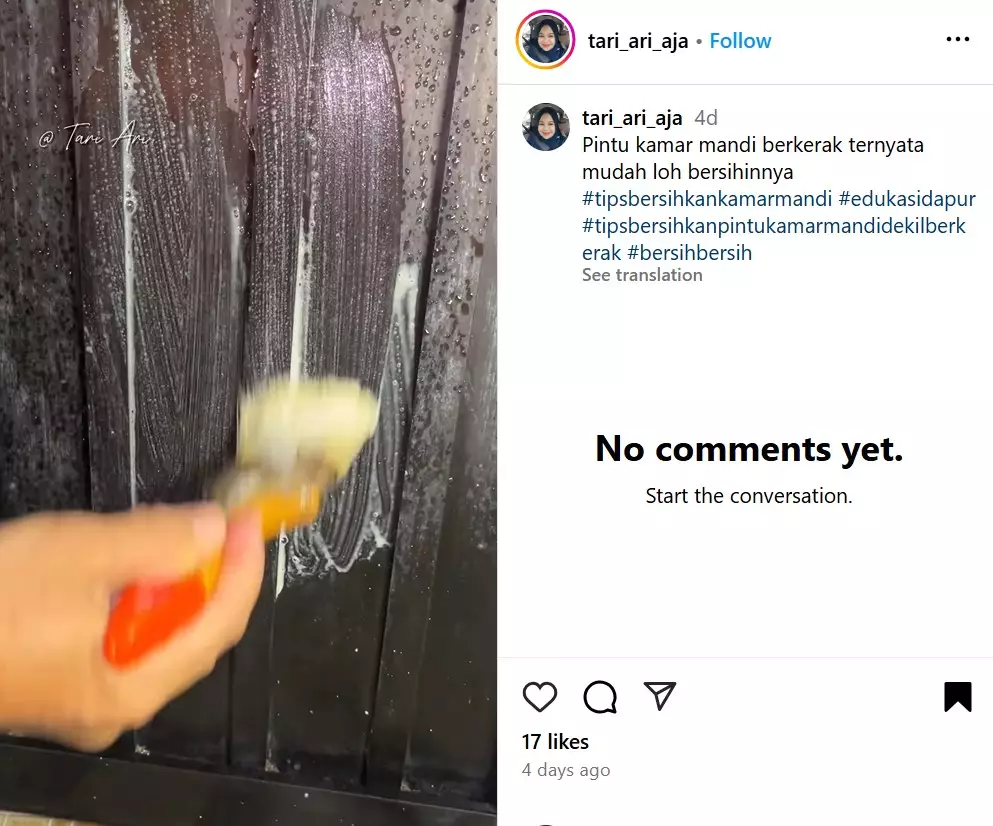 Kerak putih di pintu kamar mandi © Instagram Kerak putih di pintu kamar mandi © Instagram