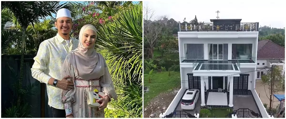 Megah bak kastil ditaksir Rp 40 M, intip 13 potret rumah Kartika Putri dan Habib Usman