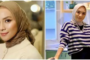 Pernah huni kontrakan sepetak kini rumahnya mewah, 10 potret dapur Enno Lerian serba hijau menyegarkan