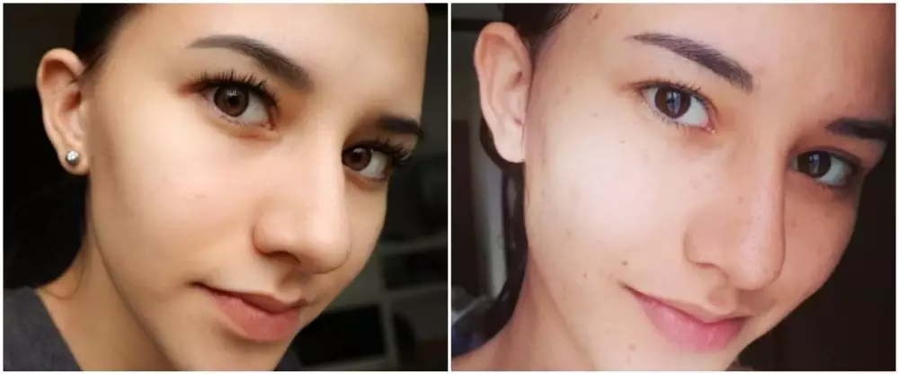 Dahlia Poland saat pakai dan tanpa makeup © Instagram Dahlia Poland saat pakai dan tanpa makeup © Instagram