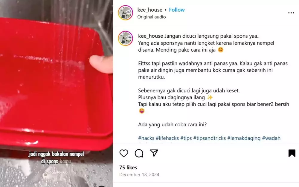 cara hilangkan noda lemak bekas daging © Instagram cara hilangkan noda lemak bekas daging © Instagram
