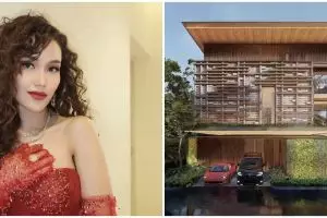 9 Potret desain rumah baru semi outdoor Ayu Ting Ting di kompleks elit, dapurnya nyambung kolam renang
