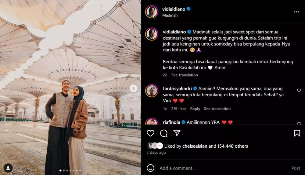 vidi aldiano kemoterapi usai pulang umrah © 2025 Instagram