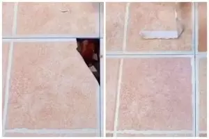 Tak perlu ditambal semen, ini trik memperbaiki lantai keramik pecah dengan 1 bahan makanan