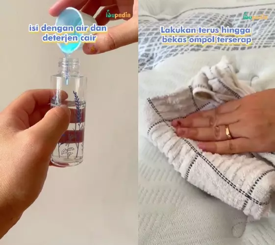 cara hilangkan noda ompol © TikTok cara hilangkan noda ompol © TikTok