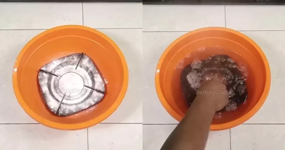 Bapak-bapak ini punya trik basmi kerak tungku © Instagram