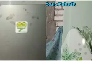 Trik bapak-bapak mengubah pintu kulkas kotor berkarat jadi estetik ini kreatif, tak sampai Rp40 ribu