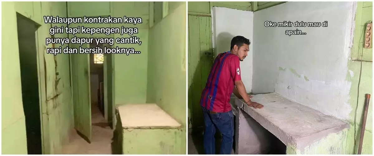 Pasutri ini makeover dapur kontrakan buluk jadi estetik berasa pakai marmer asli, intip 9 potretnya