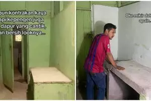 Pasutri ini makeover dapur kontrakan buluk jadi estetik berasa pakai marmer asli, intip 9 potretnya