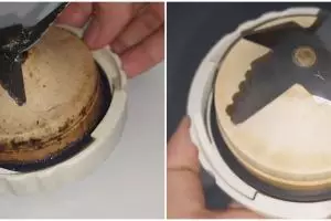 Trik bersihkan bagian bawah pisau blender menguning pakai 1 bahan dapur, auto kinclong seperti baru