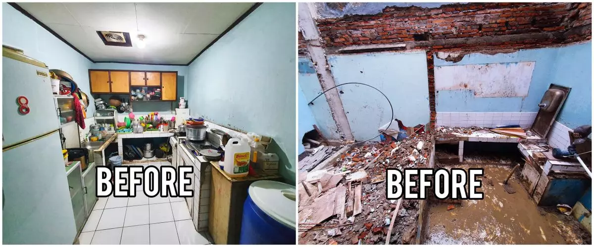 Dapur sempit dimakeover jadi mewah estetik berhadapan langsung kolam renang, ini 7 potretnya