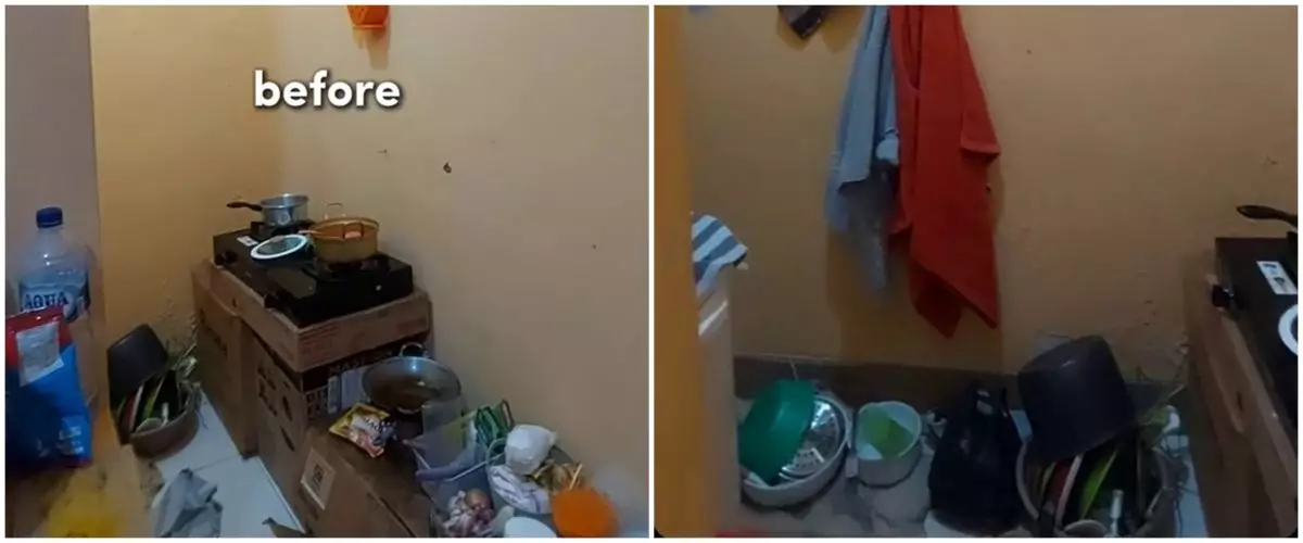 9 Potret makeover dapur kos kecil cuma pakai perabot sederhana, hasilnya bikin suasana bak di rumah