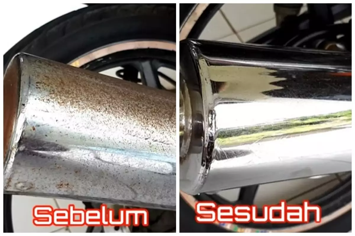 Cara bersihkan karat di knalpot motor cuma tambah 1 bahan makanan tanpa perlu diampelas