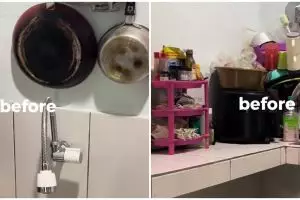 9 Potret makeover dapur kos sepetak sumpek ini jadi estetik dan rapi cuma pakai barang sederhana