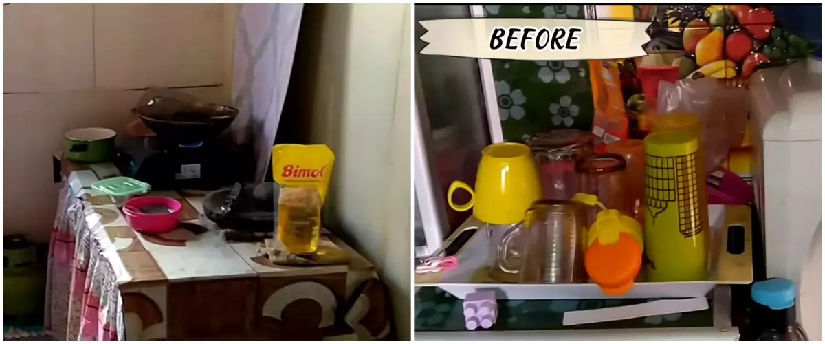 Cuma pakai stiker dapur kayu ini jadi estetik pol, 10 potret makeover-nya beda 180 derajat