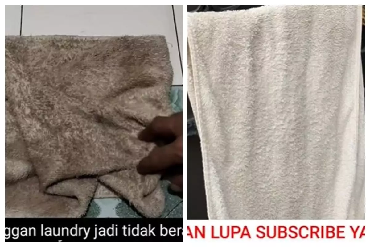 Trik membersihkan handuk dekil menghitam tanpa pemutih, hanya gunakan 2 bahan dapur sederhana