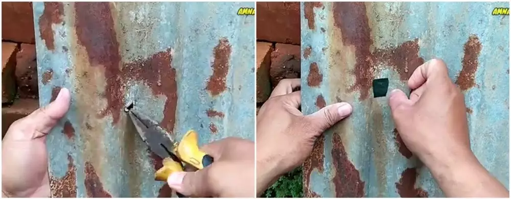 trik tambal atap seng berlubang lebar © YouTube