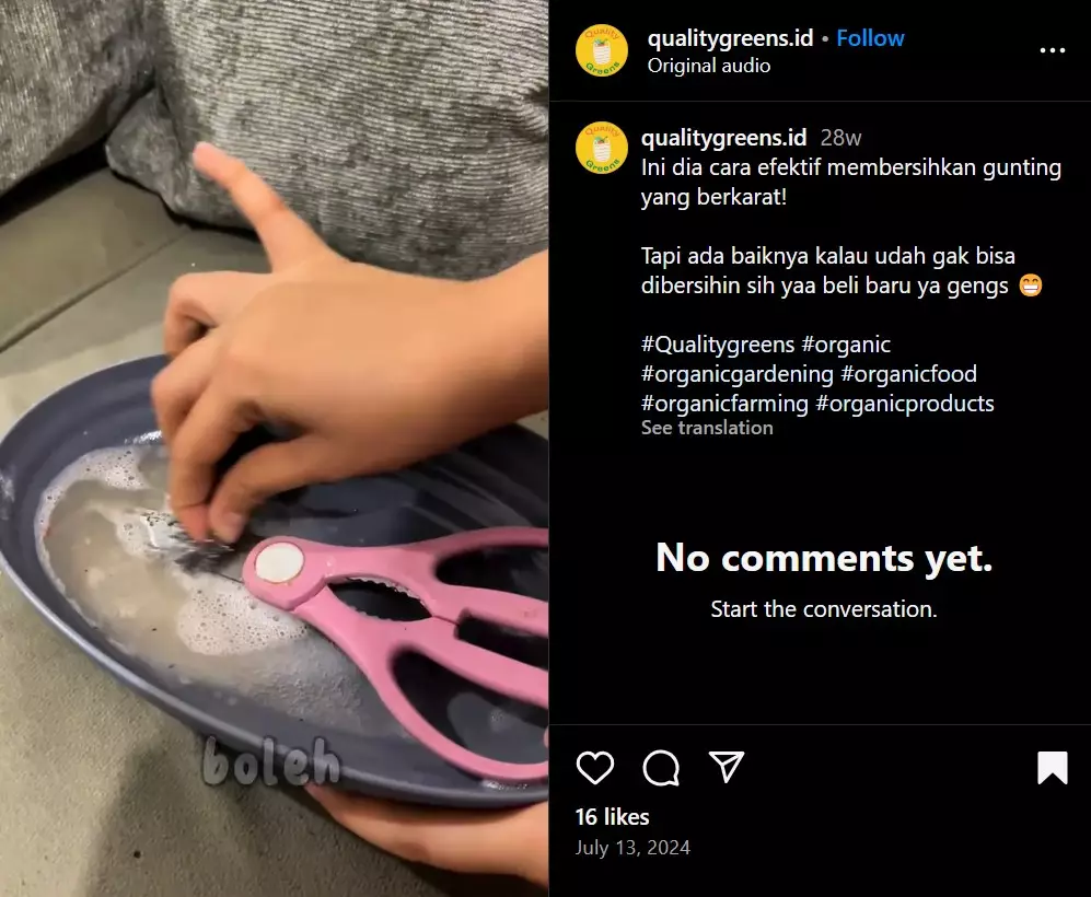 trik menajamkan gunting berkarat © Instagram trik menajamkan gunting berkarat © Instagram