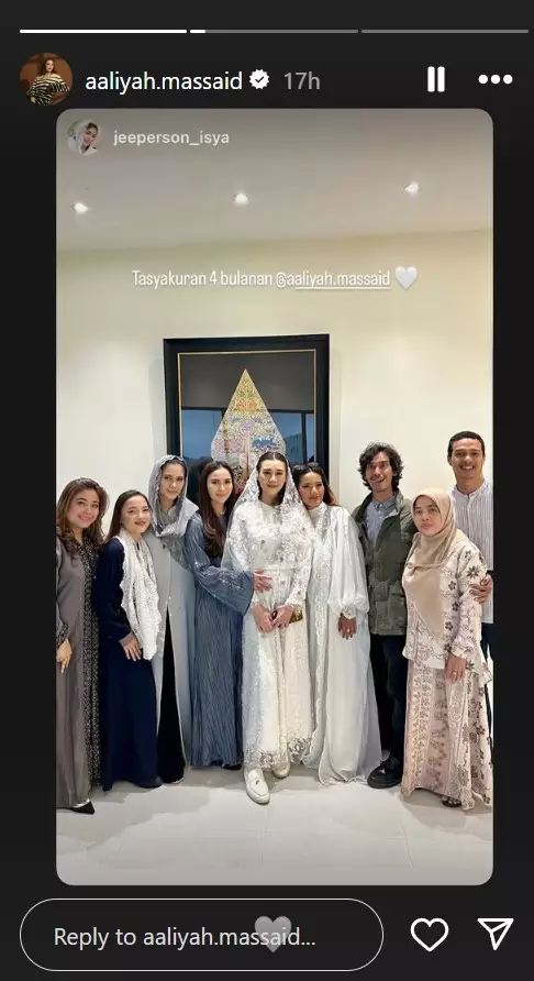 Aaliyah Massaid tasyakuran 4 bulan kehamilan © Instagram