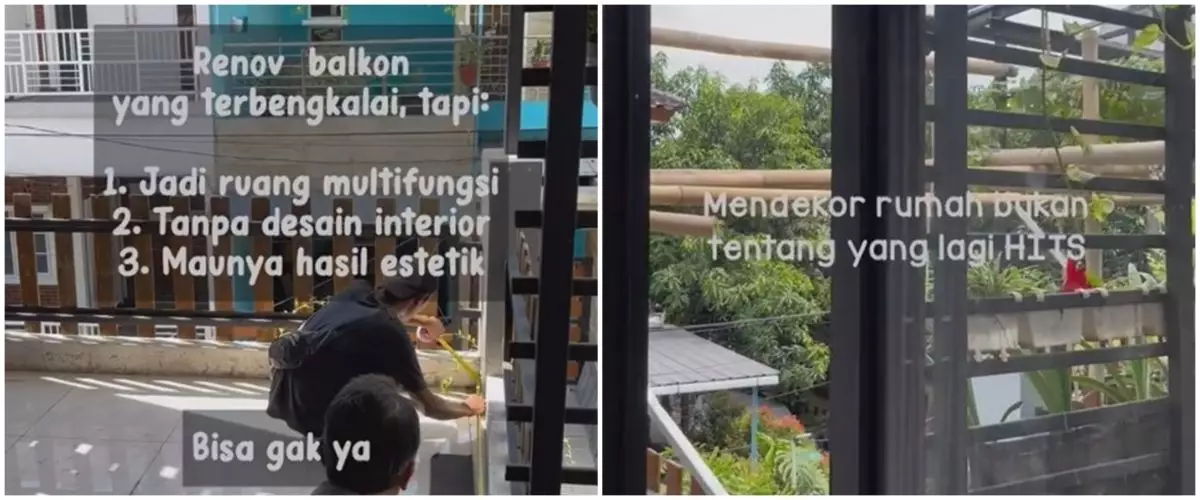 Balkon nganggur ini nekat dimakeover tanpa arsitek jadi kamar kece estetik, intip 8 potretnya