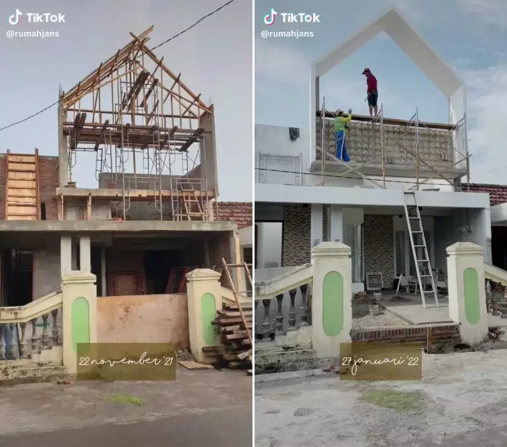 renovasi rumah nenek © TikTok renovasi rumah nenek © TikTok