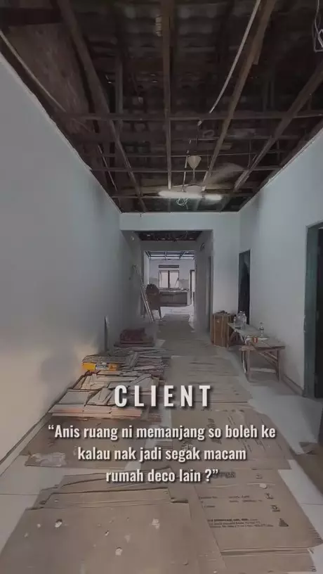 rumah memanjang direnovasi tanpa sekat © TikTok/@anrcreativedesign rumah memanjang direnovasi tanpa sekat © TikTok/@anrcreativedesign